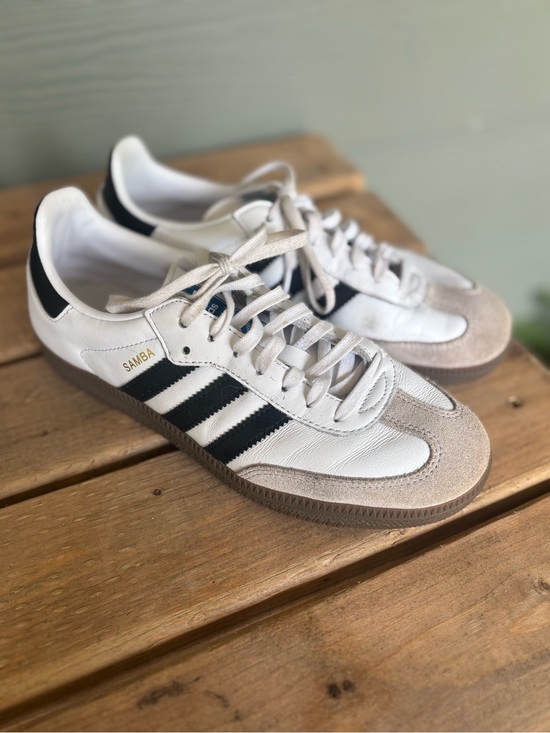 adidas Shoes - adidas Samba Leather Sneaker - White & Black with Gum Sole